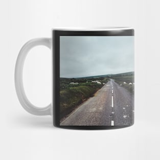 Sheep Crossing Countryside Road at Dawn Mug